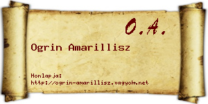 Ogrin Amarillisz névjegykártya